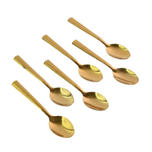 Premium Luxurious Stainless Steel Coated Spoons (6 Pcs Set / Golden)