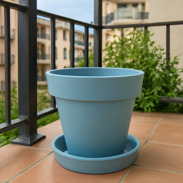Heavy Plastic Flower pots With Tray (1 Pc)