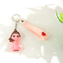Cute Cartoon Silicone 3D Key Chain with Metal Hook & Strap (Pack of 1 / Mix Design)